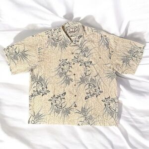 Tommy Bahama 100% Silk Travel Tropical Orchids Button Down Shirt in XXL